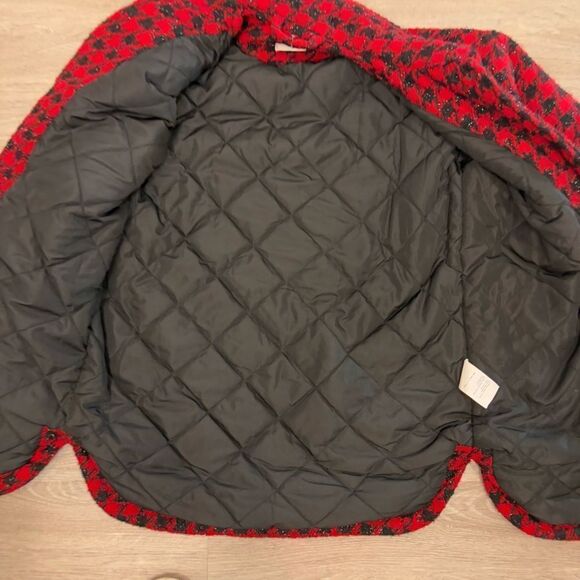 Pimkie Red Black Tweed Short Coat sz S - Picture 7 of 13